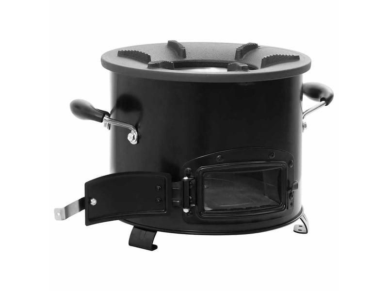  Poêle à bois de camping noir 36x26x22,5 cm métal  - Conforama B