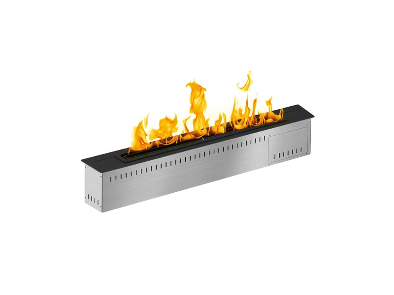 Slim 70 - brûleur à bioéthanol automatique intégré 61 x 16,8 x 12,8 cm 2,4 l application intelligente en acier - Conforama A