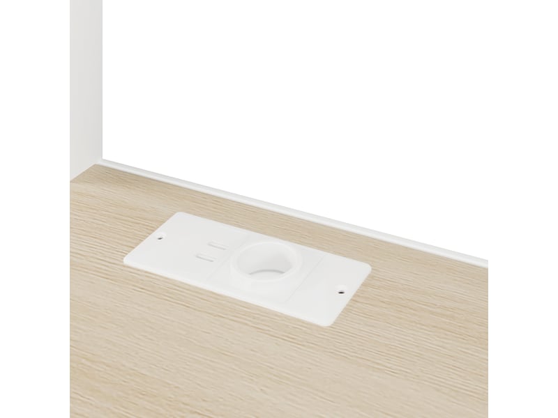 Lit mezzanine 140 x 200 cm avec bureau intégré, rangements et éclairage led, structure en métal et mdf, blanc - Conforama W