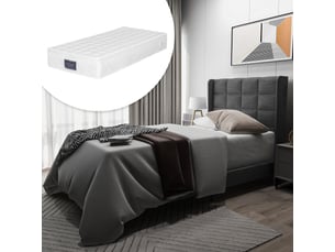 Lit simple 90x200 cm <strong></strong> <strong></strong> coloris gris