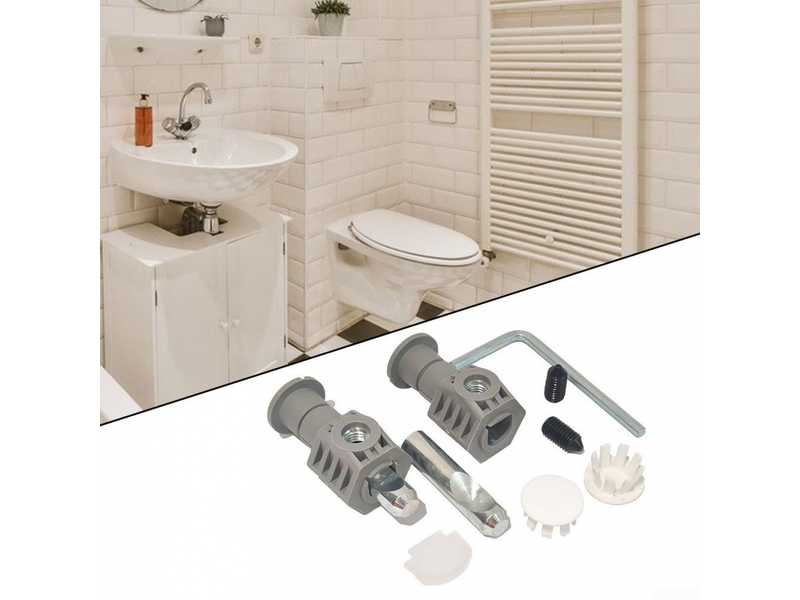  Kit de fixation universel pour wc suspendu, charnière de fixation, pour fixer solidement les wc suspendus (gris)  - Conforama C