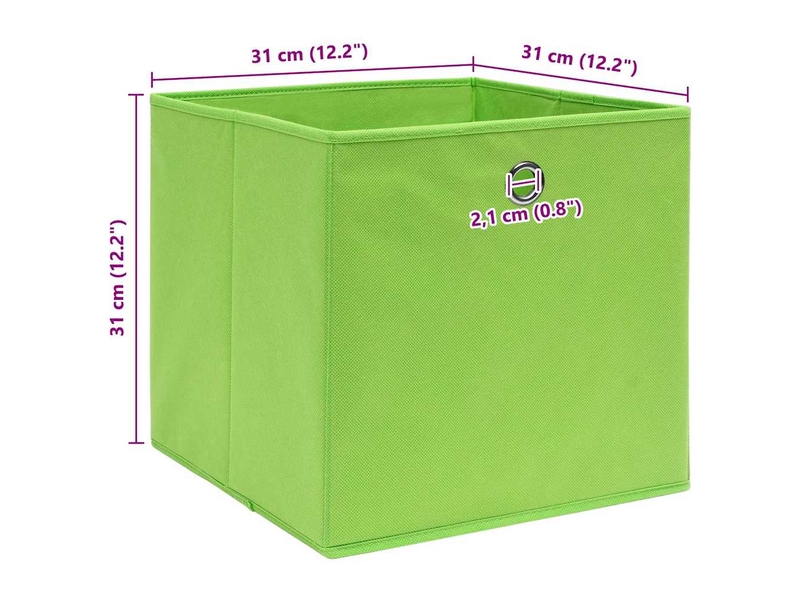  Boîtes de rangement 4 pcs vert 32x32x32 cm tissu  - Conforama E