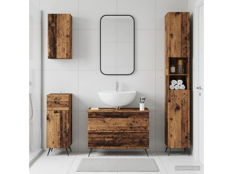  Ensemble de 4 pièces d'armoires de salle de bain breda cf63252  - Conforama B