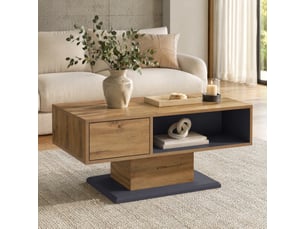 Table basse rectangulaire coloris bicolore <strong>FLORAGRACE</strong> <strong></strong> - 50 cmx100 cm