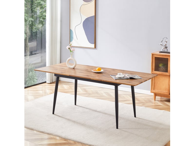  Table repas rectangulaire 190,5 cm, mdf et métal, 6 à 8 places design industriel homvra  - Conforama C