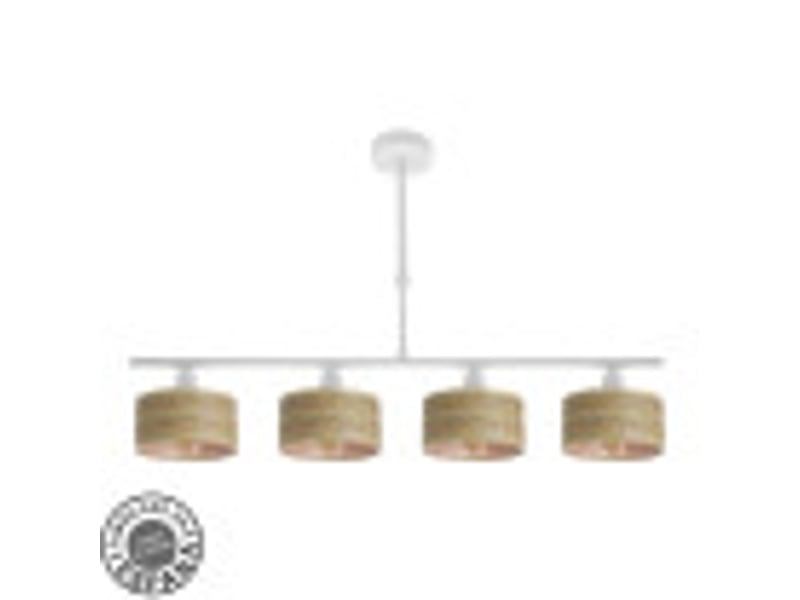  Lampe de plafond fabrilamp gilda blancbois clair 4 x e14 hauteur réglable 39-56 cm 76x14 cm 190354085 - Conforama B
