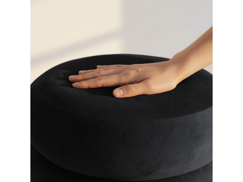  Tabouret en velours avec rangement 42 cm snuggo noir SNUGGO - Conforama B