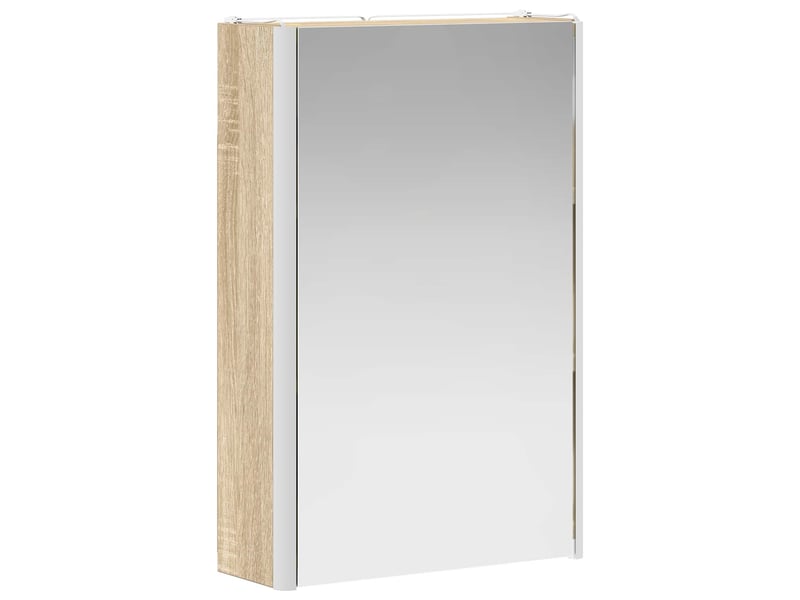  Armoire miroir salle de bain, meuble de rangement chêne sonoma 33x11.5x50 cm  - Conforama E