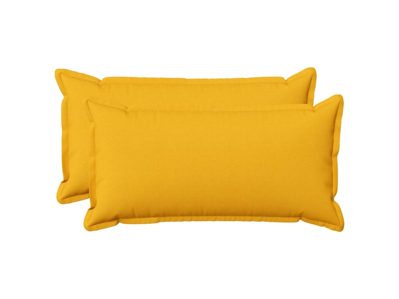 Lot de 2 coussins, coussins décoratifs houten jaune clair lin synthétique cf56507 - Conforama B