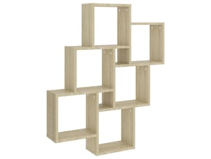 Étagère murale, étagère suspendue cube chêne sonoma 78x15x93 cm bois d'ingénierie cf42211