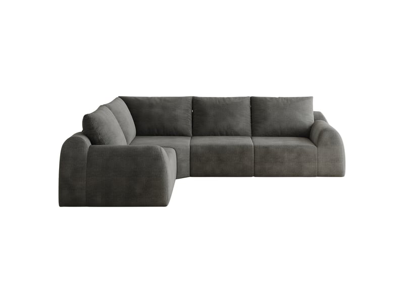  Canapé d'angle sans montage 4 places 267 x 200 cm - chenille gris foncé confort moelleux  - Conforama A