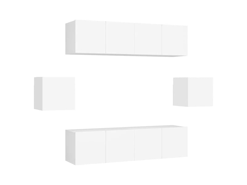  Ensemble de meubles tv 6 pcs blanc bois d'ingénierie shl89623  - Conforama A