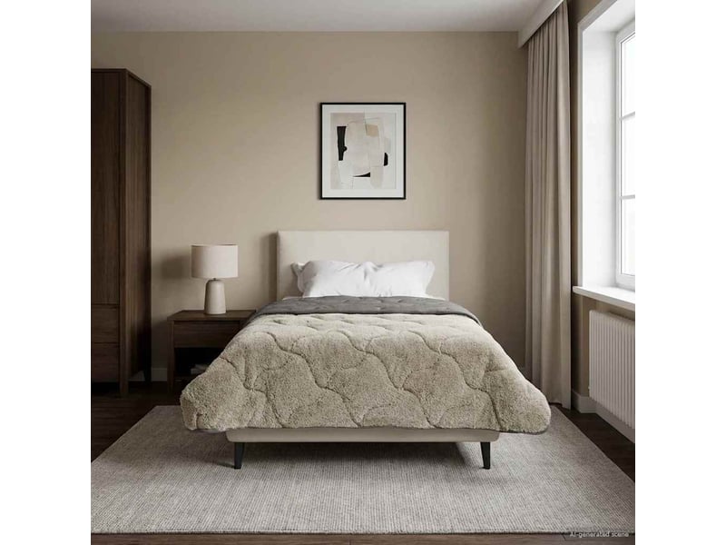  Duvet - couette complet toute l'année matelassé gris clair 135 x 200 cm  - Conforama D