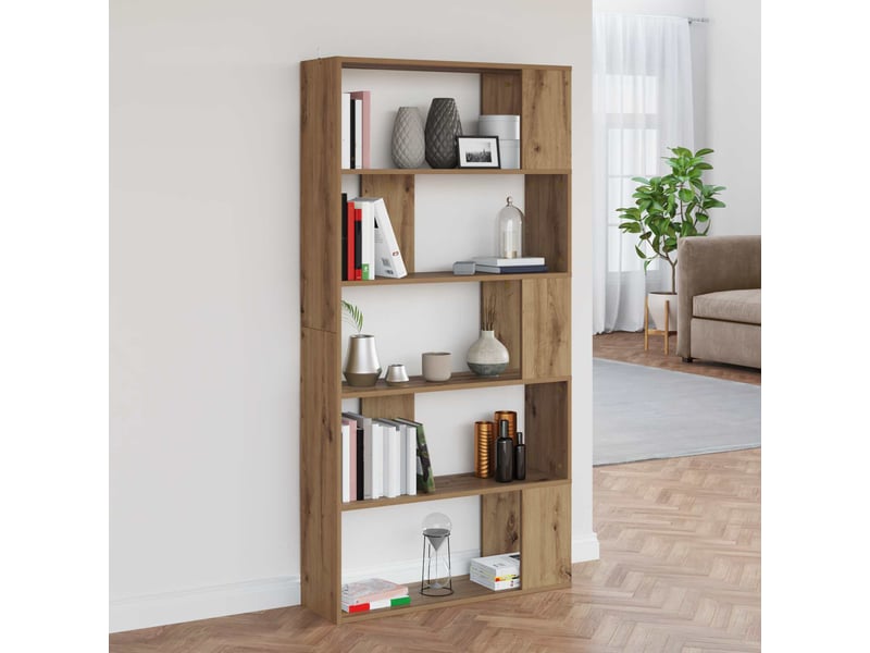  Bibliothèque, armoire à livres 80 x 24 x 159 cm bois d'ingénierie chêne artisanal  - Conforama B