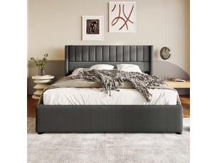 Lit coffre 160x200 cm    coloris gris