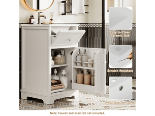 Meuble salle de bain 51 cm blanc avec meuble vasque mdf laqué et pieds surélevés