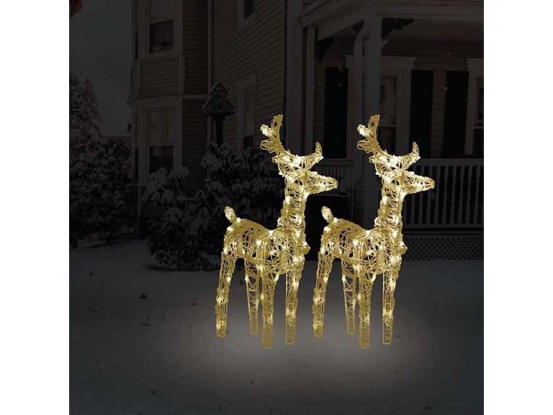  Rennes de noël 2 pcs 80 led blanc chaud acrylique  - Conforama B