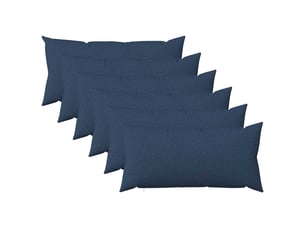 Lot de 6 coussins avec oreiller, coussins décoratifs heerlen bleu tissu cf50678