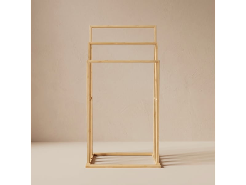  Porte-serviettes en bambou 3 niveaux, 40 x 24,5 x 80 cm  - Conforama C
