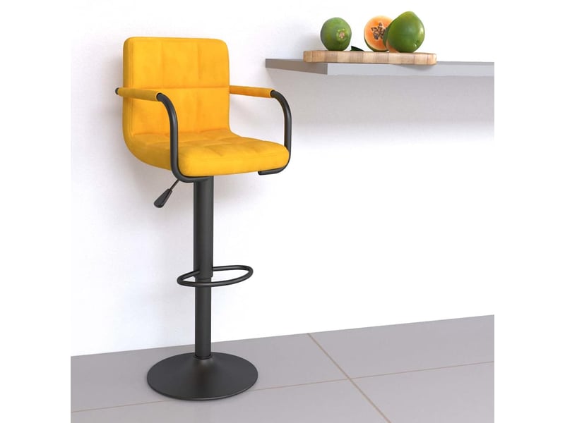  Tabouret de bar, chaise de bar jaune moutarde velours shl98647  - Conforama B