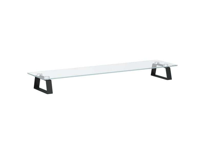  Support de moniteur table meuble bureau 80 x 20 x 8 cm verre trempé et métal noir 02_0044902  - Conforama D