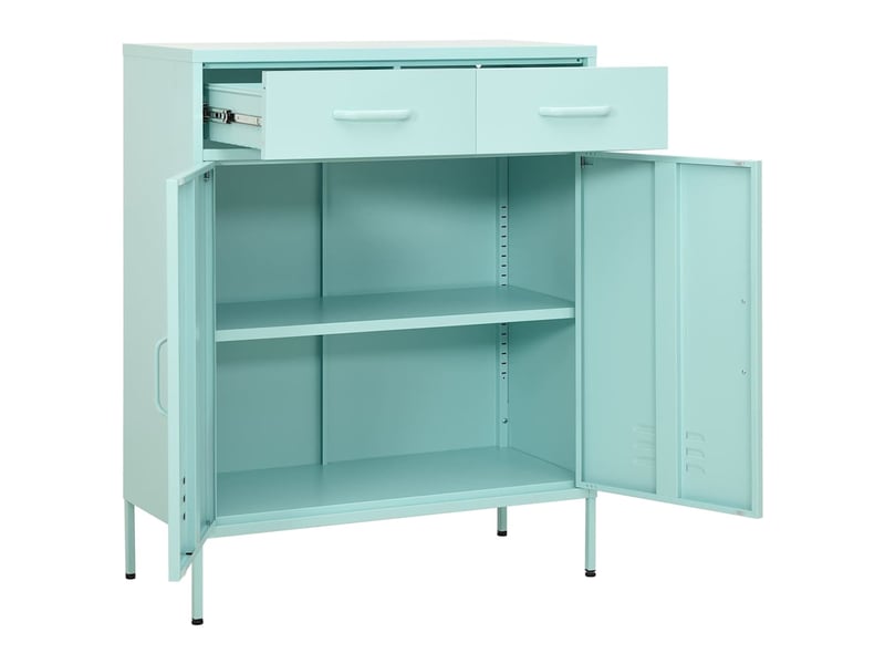  Armoire de rangement, rangement bureau vert menthe 80x35x101,5 cm acier shl7634  - Conforama E