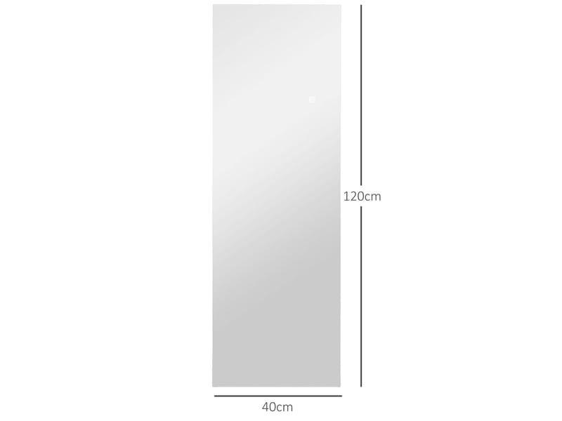  Miroir sur pied et mural led sans cadre 40 x 120 cm - transparent - éclairage tactile à intensité variable  - Conforama C