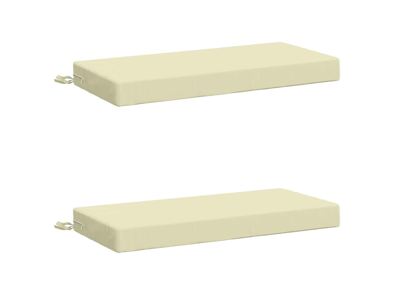 Lot de 2 coussins de banc, coussins d'assise soest 100 % polyester crème cf57226 - Conforama A
