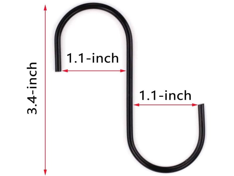  Lot de 20 crochets en s noirs, suspension multifonction pour casseroles, vêtements et sacs, accessoire de rangement robuste pour cuisine et maison  - Conforama B