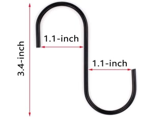Lot de 20 crochets en s noirs, suspension multifonction pour casseroles, vêtements et sacs, accessoire de rangement robuste pour cuisine et maison
