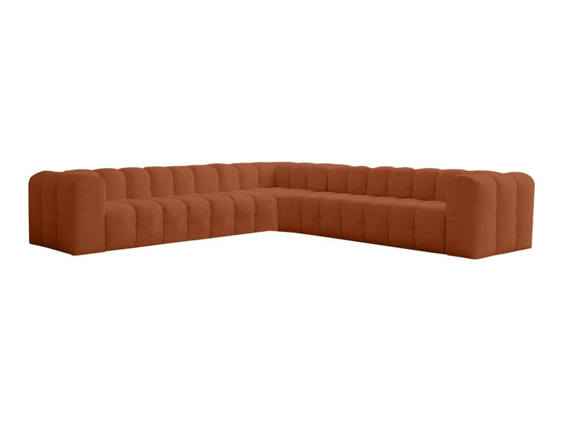 Canapé d'angle réversible miloe 8 places en tissu - terracotta MILOE - Conforama A