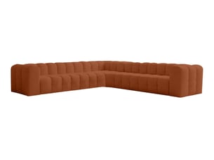 Canapé d'angle réversible fixe LOUNGITUDE MILOE 8 places Tissu Terracotta
