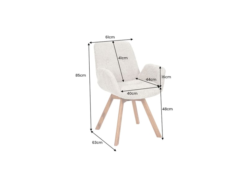  Lot de 2 chaises design sorrano pivotantes à 360° en tissu bouclette vert menthe et pieds en chêne clair  - Conforama C