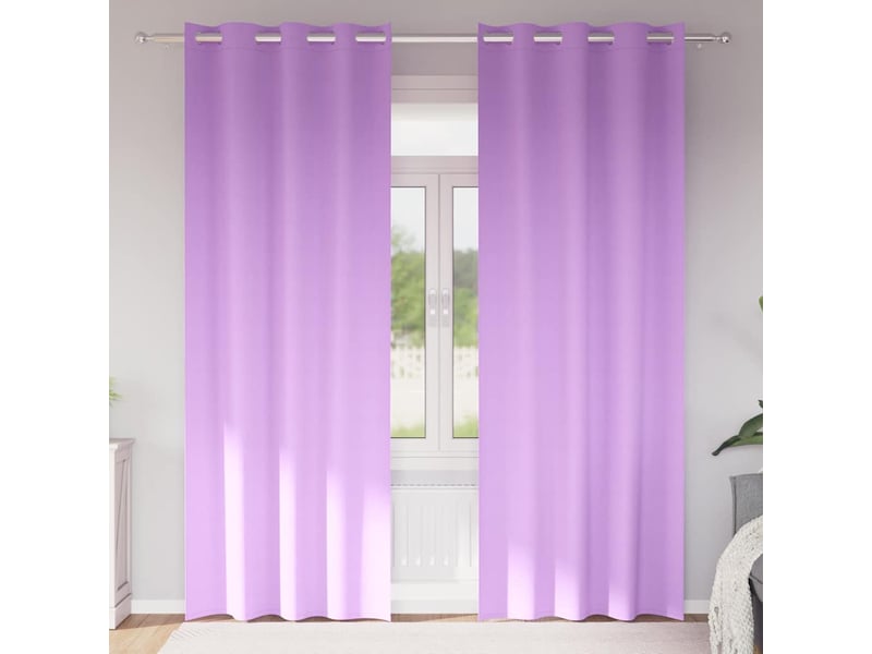 Lot de 2 rideaux occultants, rideaux black-out avec anneaux pourpre 225 x 140 cm cf44736 - Conforama B