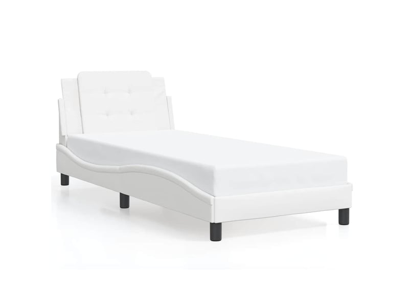  Lit simple- lit adulte -  cadre de lit sans matelas zadar blanc 80x200 cm similicuir  - Conforama A