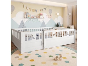 Lit simple 140x190 cm OKWISH coloris blanc