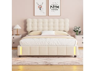 Lit coffre 140x200 cm <strong></strong>  <strong></strong> coloris beige