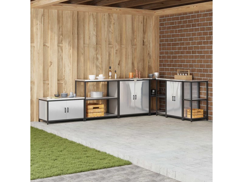 Étagère de cuisine, étagère de rangement hattem argenté 90x50x92cm acier shl7623 - Conforama B