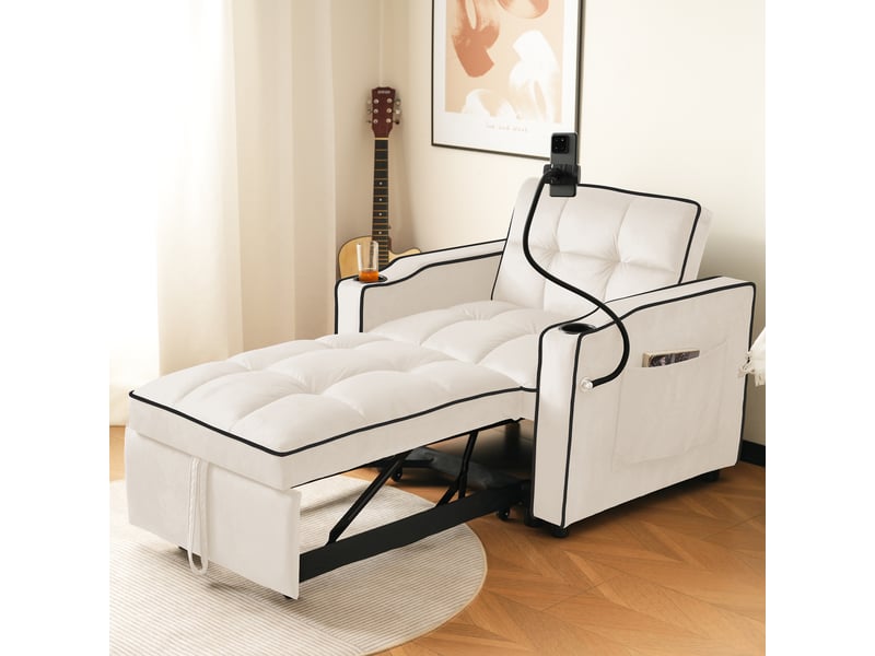  Canapé convertible, canapé-lit, porte-gobelets, 3 en 1, 83 x 167 x 76 cm, pour salon et séjour, adapté à l'espace de vie  - Conforama R