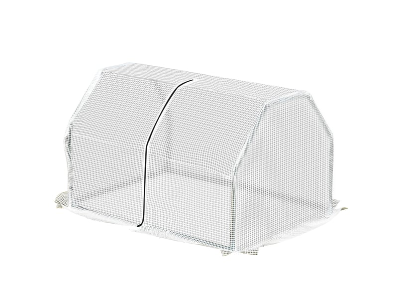  Serre terrasse 100x70x60 cm, petite, zip, plantesfleurs, acierpe 140 gm², blanche.  - Conforama B