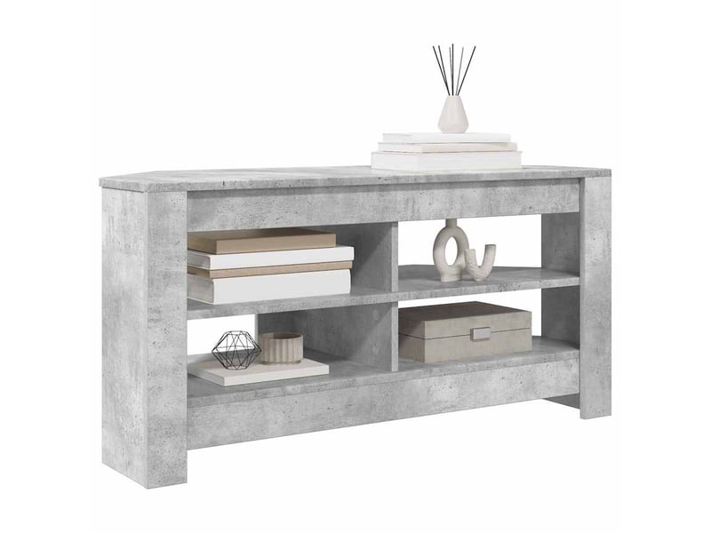  Meuble tv d'angle moderne 102x41x50 cm gris béton bois d'ingénierie  - Conforama C