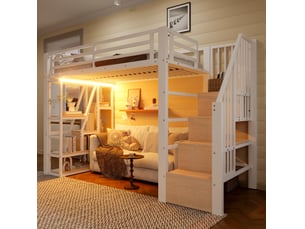 Lit mezzanine 90x200 cm <strong></strong> <strong></strong> coloris blanc