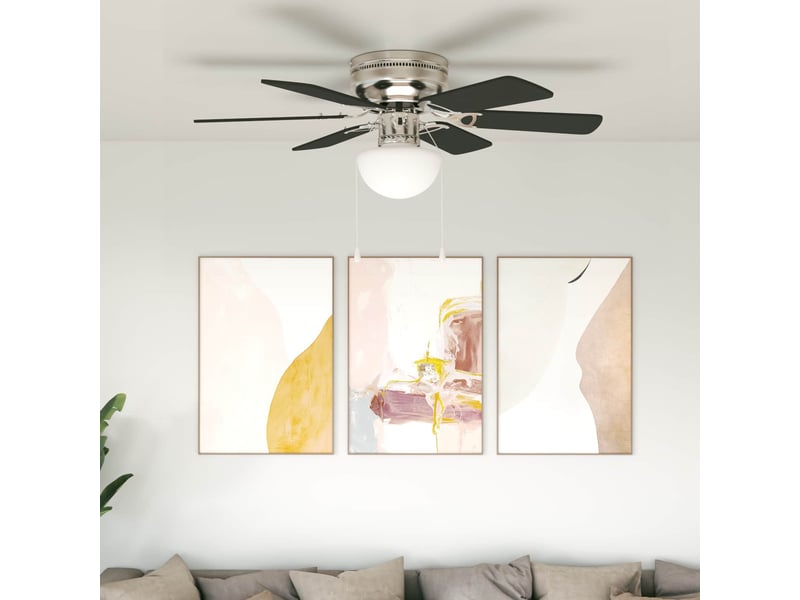  Vidaxl ventilateur de plafond avec lumière ø 82 cm noir  - Conforama B