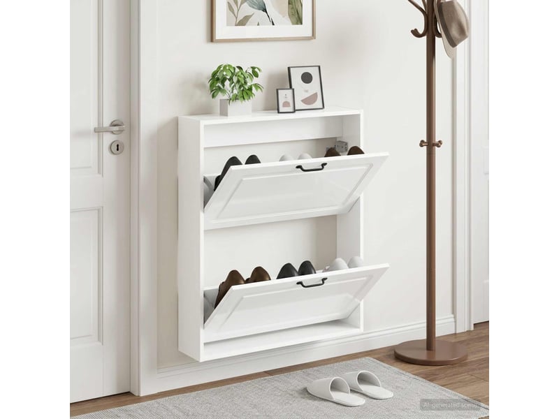  Meuble à chaussures mural, armoire à chaussures utrecht 71x17x86 cm shl6945  - Conforama B