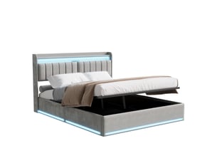 Lit coffre 140x200 cm coloris gris