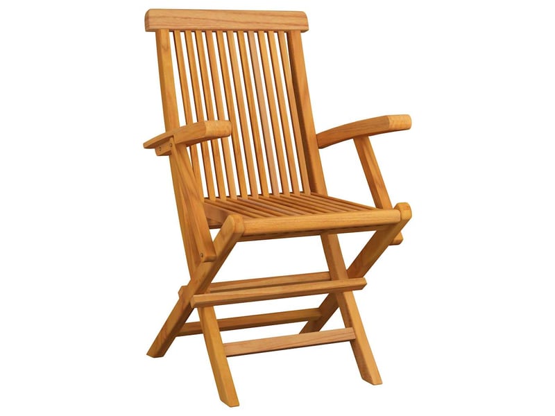 Lot de 3 chaises pliantes de jardin, chaises d'extérieur avec coussins taupe en bois de teck massif cf32313 - Conforama C
