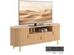 Meuble tv coloris bois clair 140 cm   