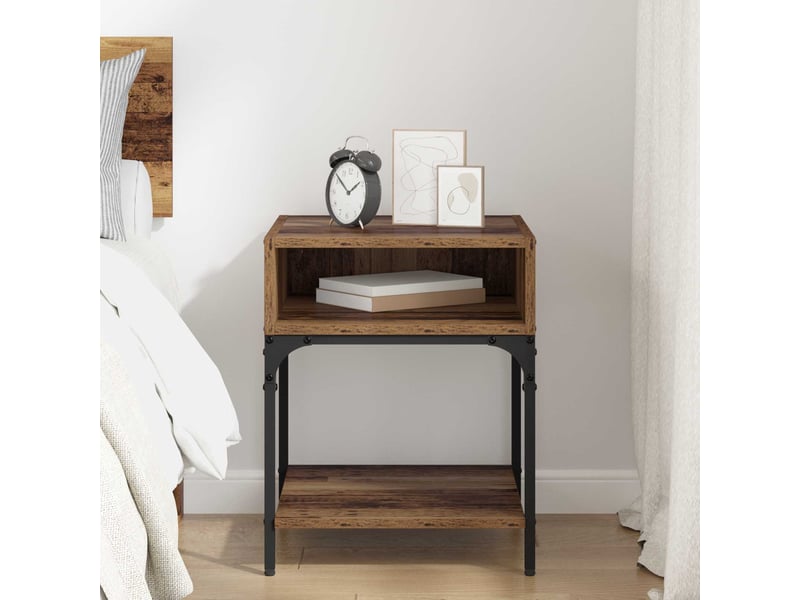 Table de chevet - cabinet de chevet - table de nuit bois ancien 40 x 40 x 50 cm bois d'ingénierie - Conforama C