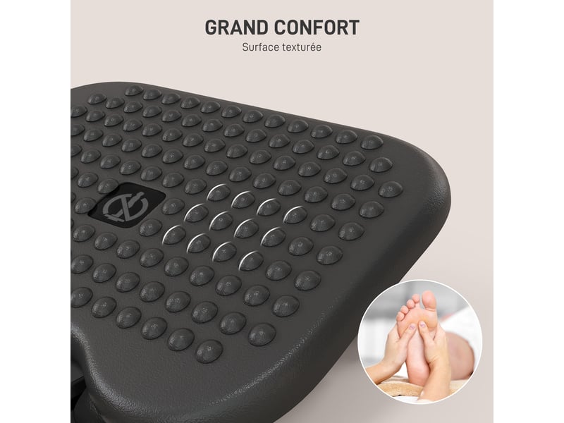  Repose-pieds ergonomique de bureau hauteur et inclinaison réglables noir 46 x 35 cm  - Conforama E