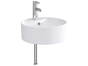 Lavabo avec robinet et évacuation chrome 40.5x40.5x15 cm